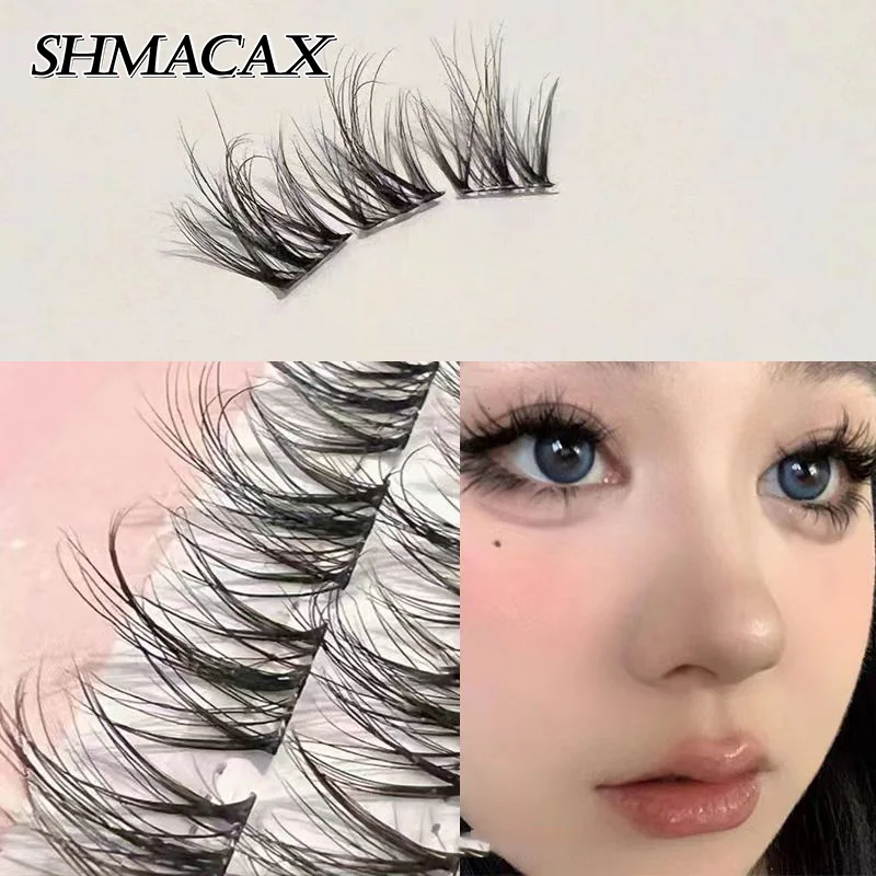العين الطبيعية مانغا الرموش الصناعية العنقودية الرموش وهمية الشباك حتى رموش طويلة وسميكة حجم علبة مختلطة رموش طبيعية