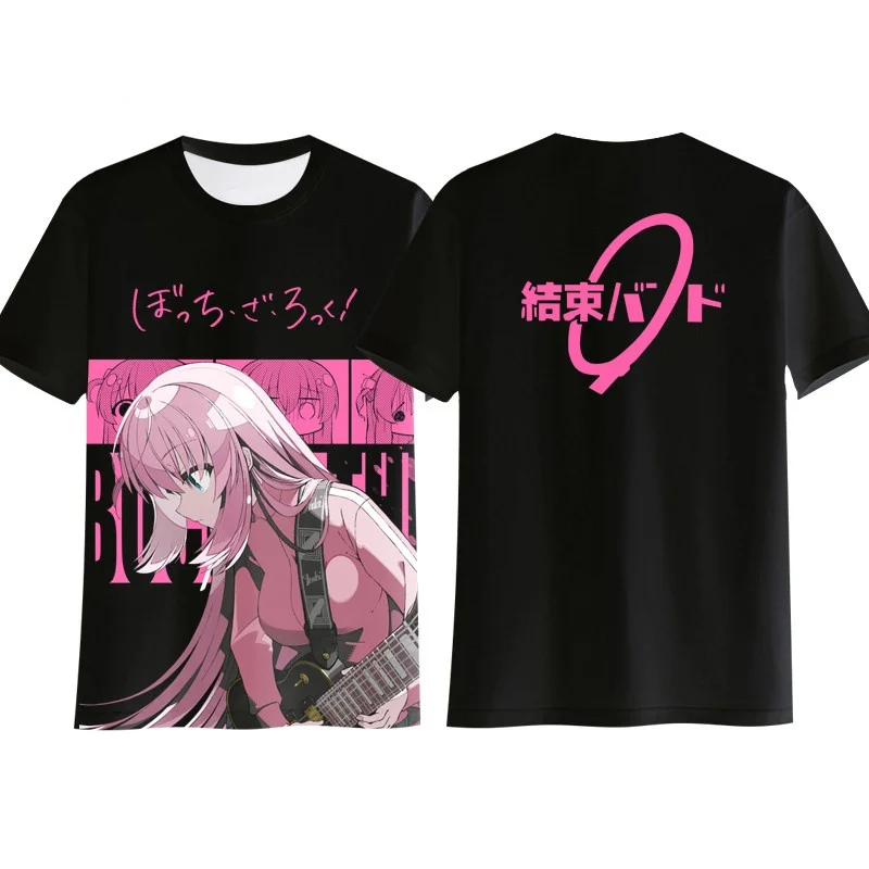 Bocchi the Rock Kessoku Band Anime 3D Print Quick Dry Short Sleeve T-shirt Japanese Manga Character Graphic Casual Street Tee