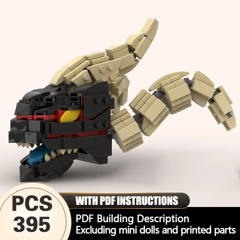Creators Animal Series Model MOC Building Bricks Dragon Head Statue Modular Technology Gifts Holiday Assemble Children Toys Suit