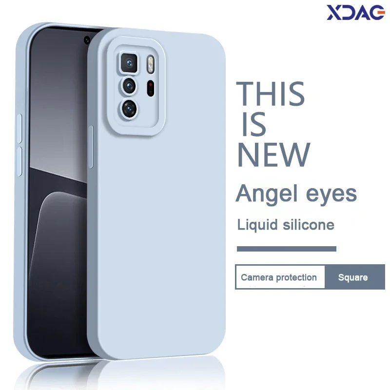 

Camera Protection Phone Case for Xiaomi Poco X3 GT X3GT 5G Soft Liquid Silicone Angel Eyes Shockproof Cover Original Matte Funda