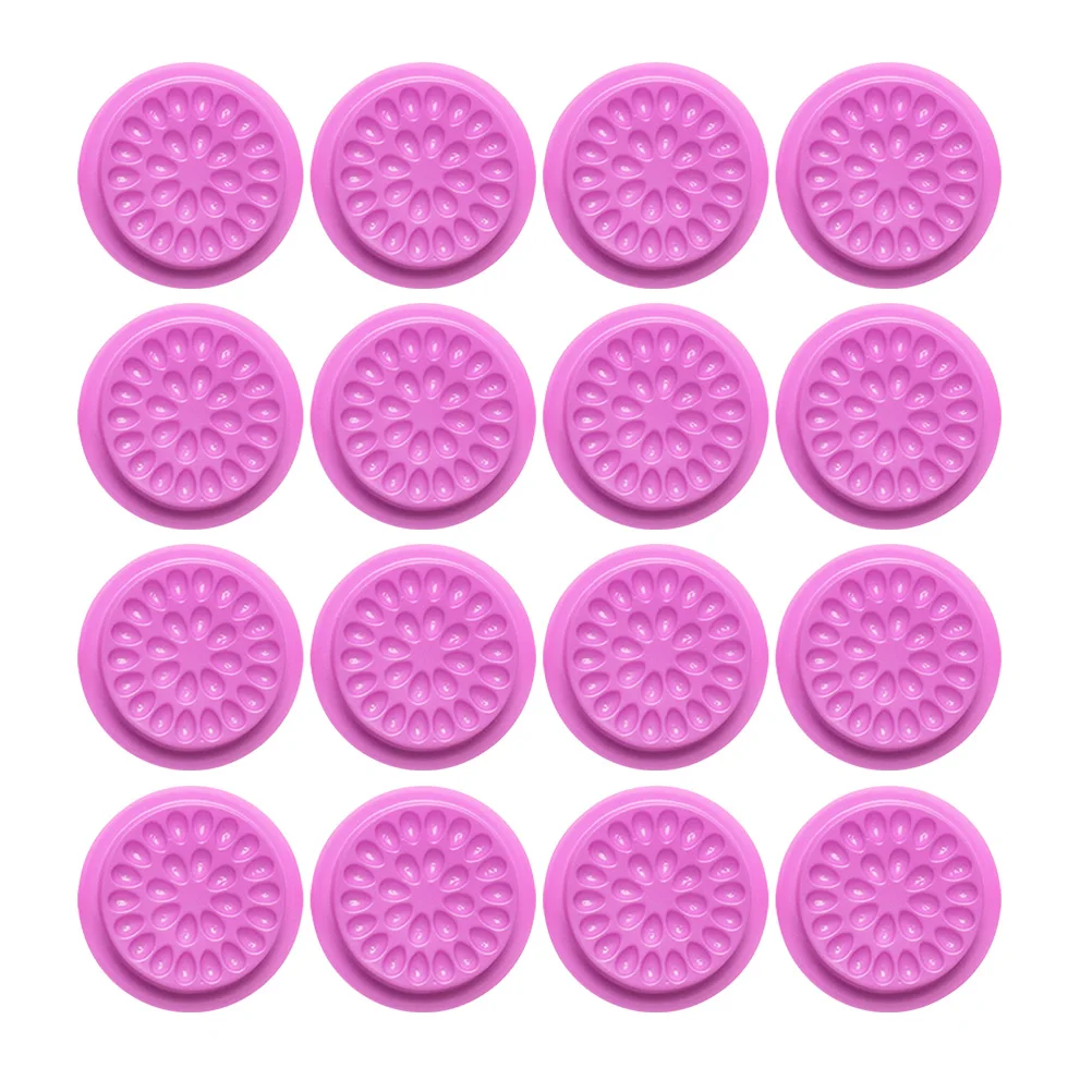 

20pcs Eyelash Tray Flower Shape Disposable Lash Extension Holder For Salon Home Use Strong Sticky Glue False Lashes Purple