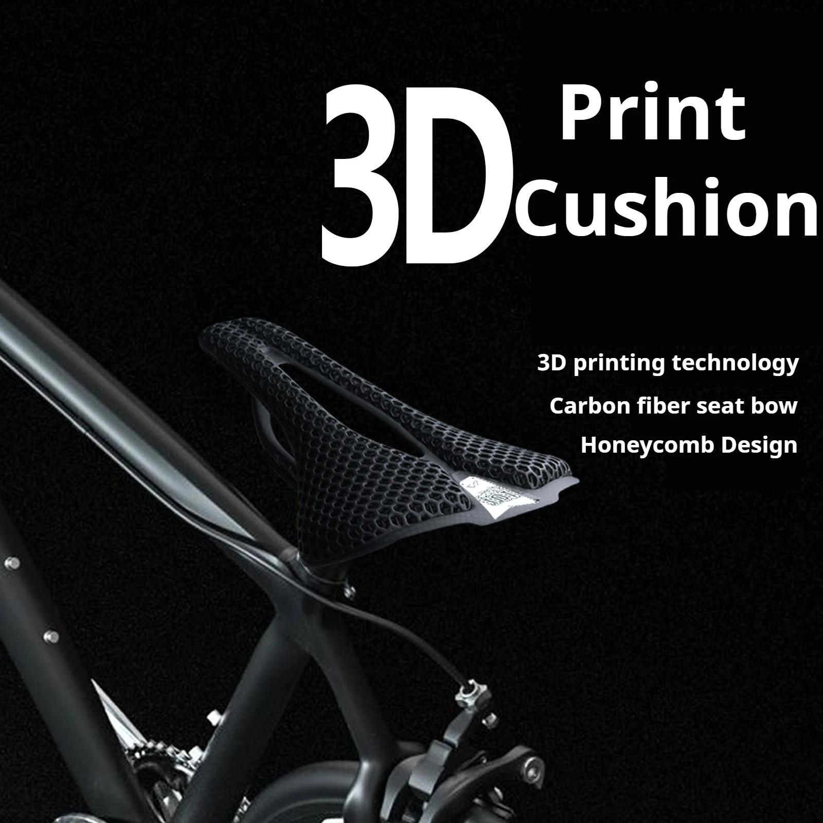 

3D Printed Bike Saddle Carbon Fiber Reinforced Ultralight Hollow Breathable Comfortable Road Gravel Bicycle Seat With Pressure