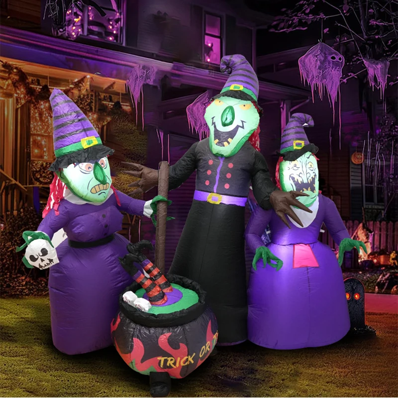Juguetes de decoración de Halloween al aire libre, iluminación LED, calabaza inflable, fantasma, esqueleto, Calavera, Araña, fiesta de Halloween, Proops, nuevo, 2024