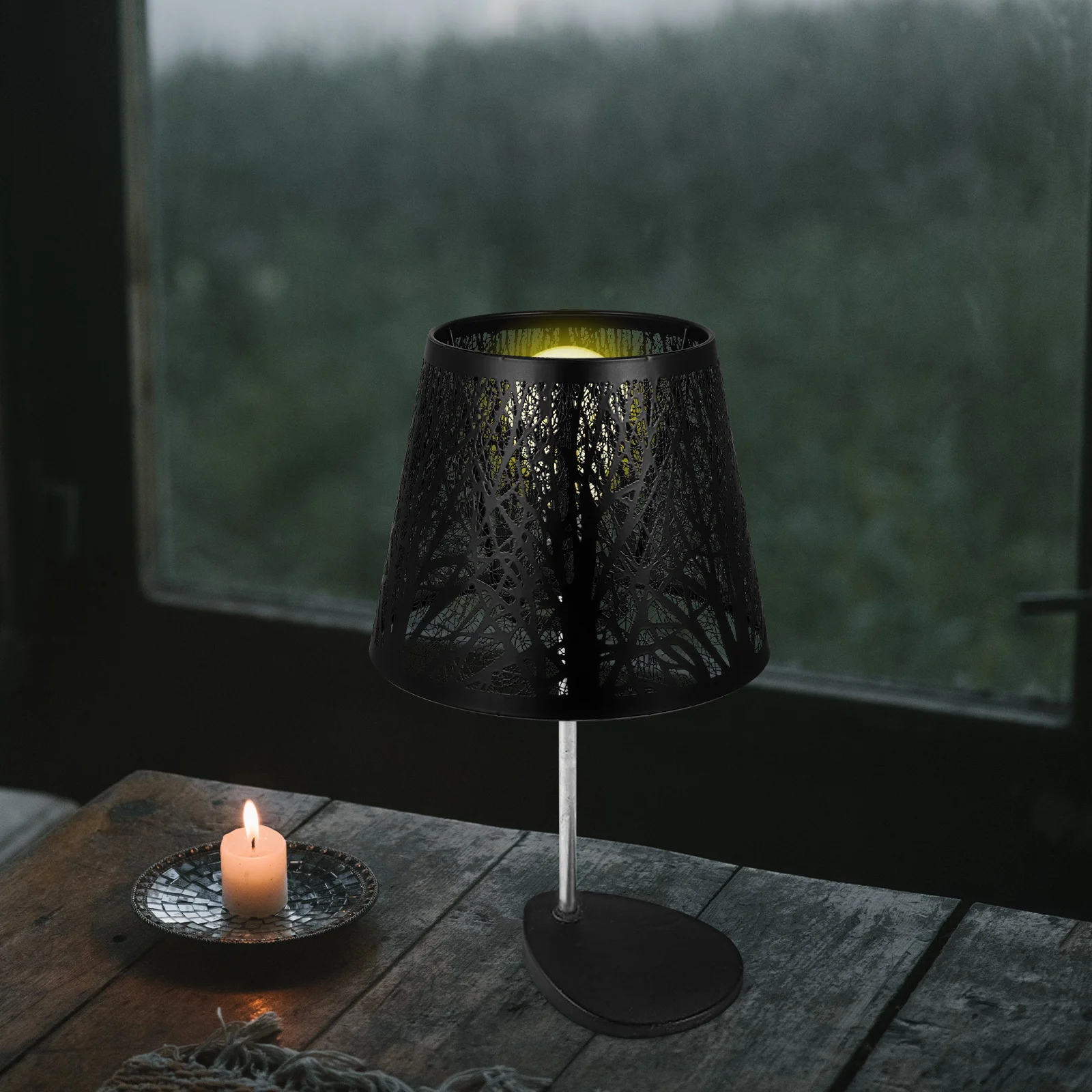 

1 шт., креативный настольный абажур, железный художественный прочный чехол для лампы, мягкий световой эффект, декоративная крышка для лампы, подходит для домашнего декора