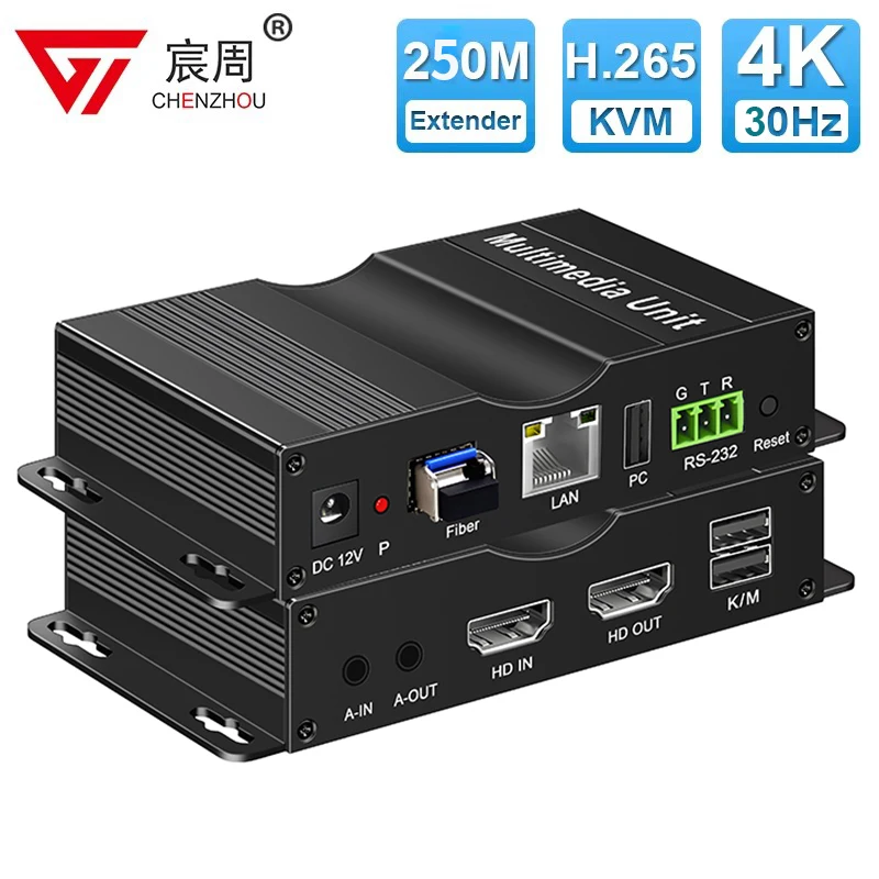 4K30 HDMI KVM Extender over IP RJ45 Cat5e/6 250M HDMI Matrix USB Extender Support Multipoint to Multipoint Extensoin Transmitt