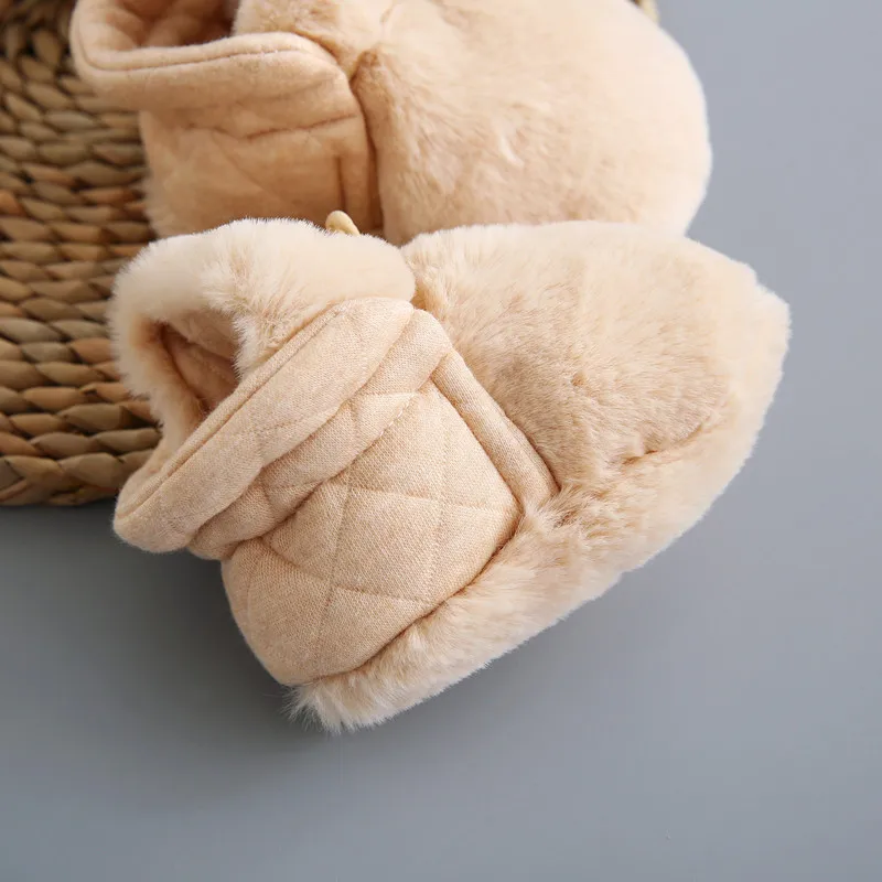 Baby Socks Winter Baby Boy Girl Booties Fluff Soft Toddler Shoes First Walkers Anti-slip Warm Newborn Infant Crib Shoes Moccasin