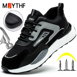 MJYTHF-botas de trabajo y seguridad para hombre, zapatos indestructibles con tapa de cabeza de acero, ANTIPERFORACIONES, talla grande 49