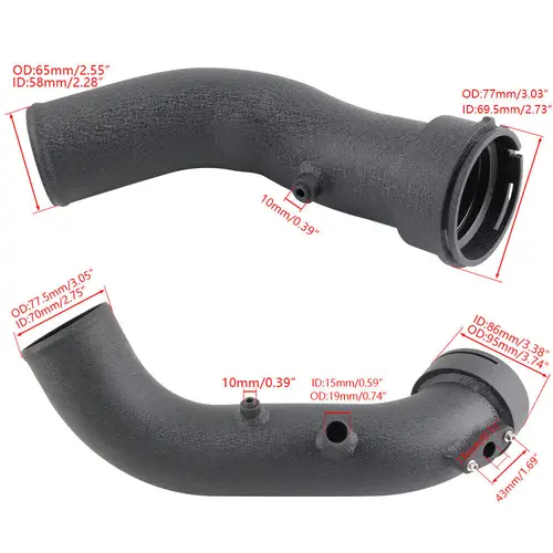 Imagen 2 del producto Tubo de carga Turbo de admisión de aluminio para coche de carreras para BMW N55 M135i N55 M235i 2012-2016