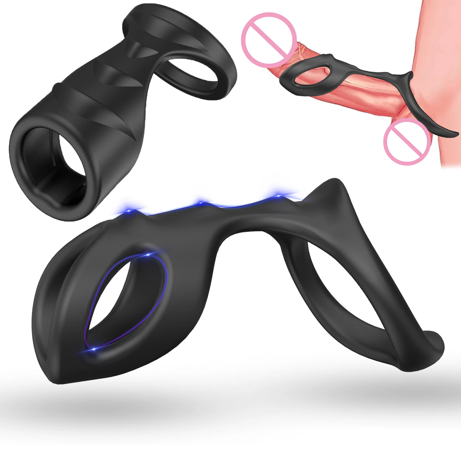 New Cock Ring Reusable Penis Rings Delay Ejaculation Stronger Erection Male Masturbation Nozzle Cockring Sex Toys for Men