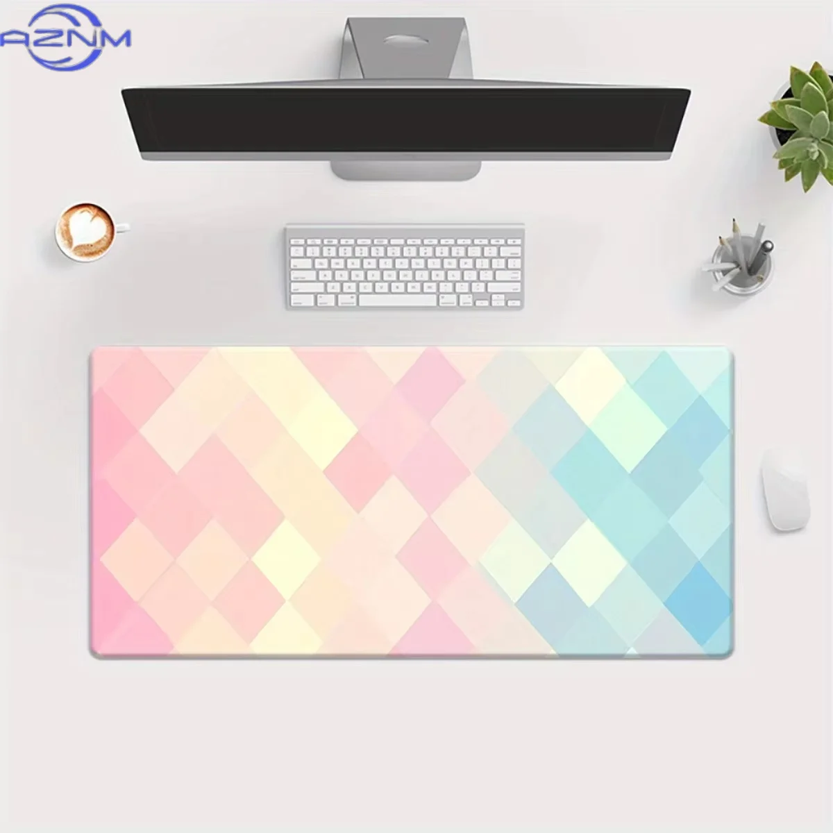 Cute Blue Pink Cloud Planet Mouse Pad Non‑slip Waterproof Gaming Desk Mat Keyboard Mat Office Desktop Mousepad