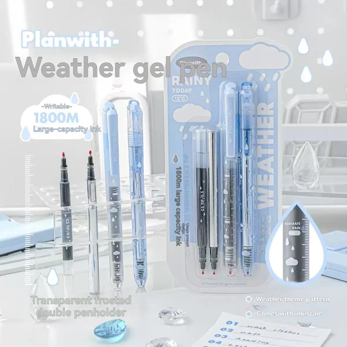 1 Set Gel Pen Large Capacity Practice Pen Quick-drying Smooth Signature Pen 0.5mm Student Writing Pen Ballpoint Pen Carbon Pen P