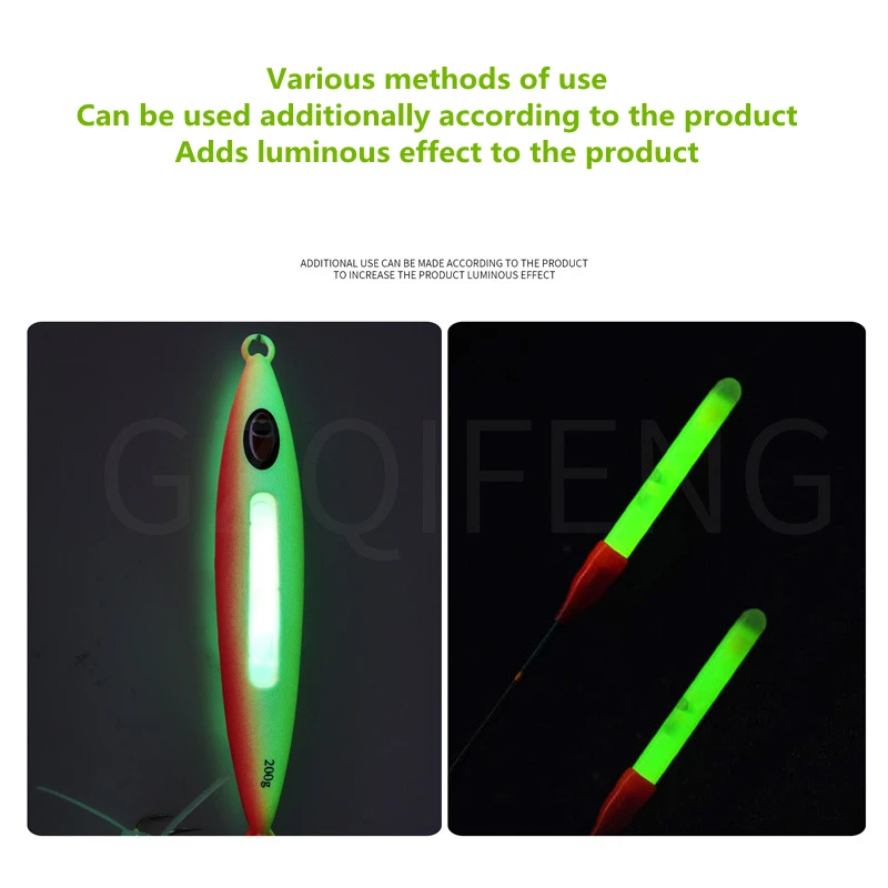 ZYZ 250pcs/Box Fishing Glow Stick 3x25mm/4.5x37mm Fishing Float Luminous Bar Night Float Rod Lightstick Fishing Accessories