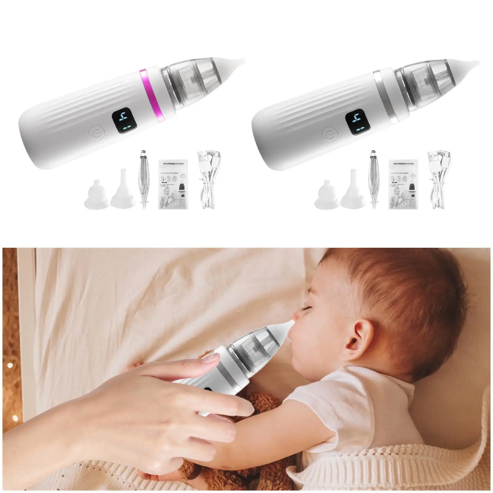 

Electric Baby Nasal Cleaner Lightweight Easy to Use Portable Holiday Gift Silent 5 Suction Levels for Outdoor Travel Home