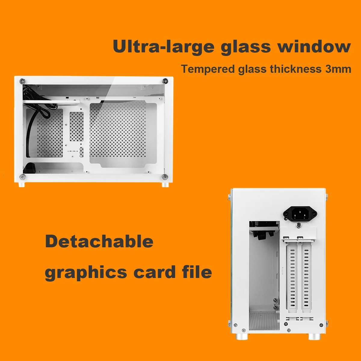 TUMMASTER GU7 Small Aluminum PC Case Supporting ITX Motherboards, Side Tempered Glass Desktop Portable MINI Computer Chassis