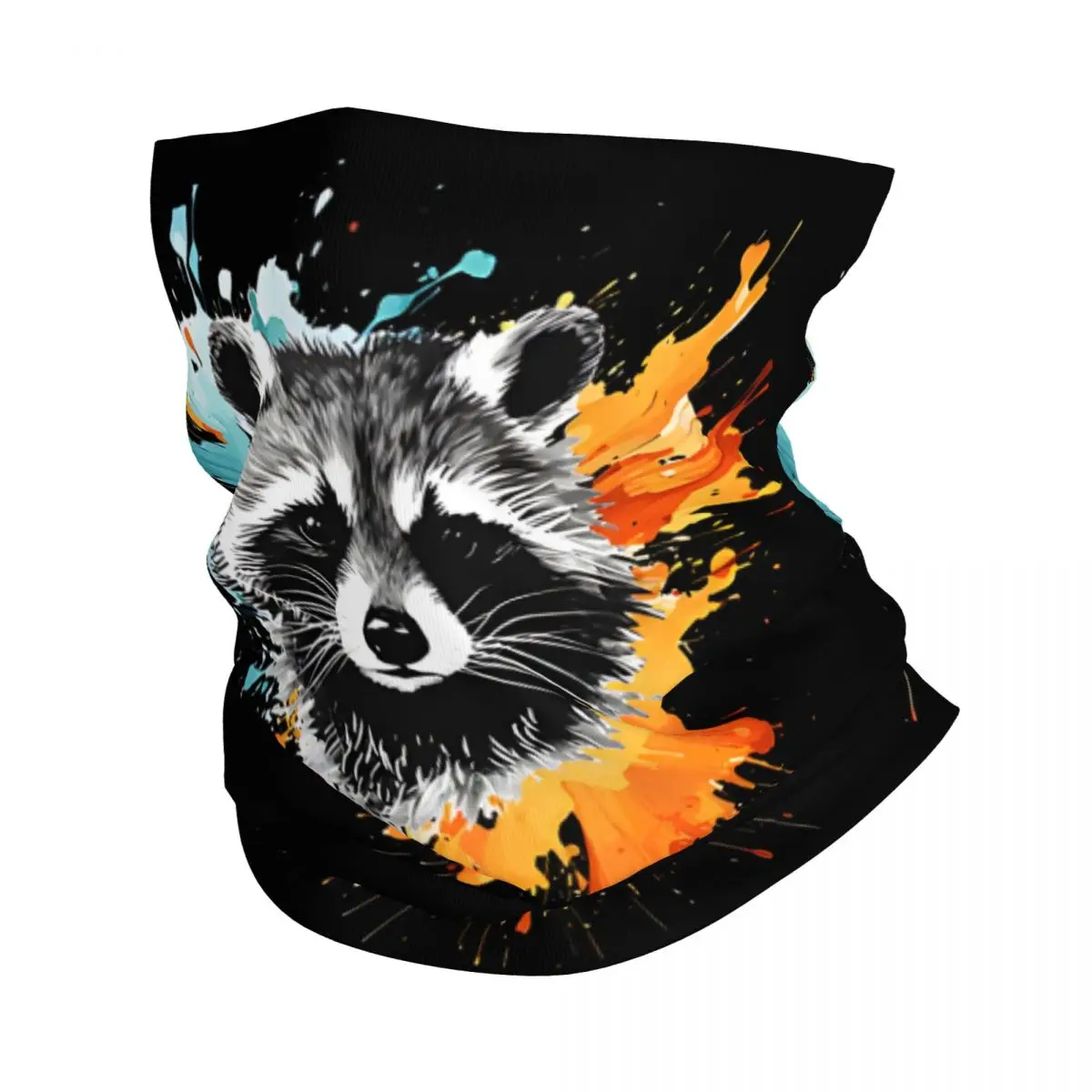 Raccoon In The Color Bandana Neck White Scarf Multi-use Headwear Fishing Unisex Adult Winter