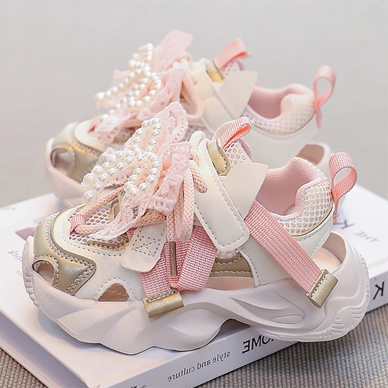 Summer Sport Shoes For Children Hollow Out Breathable Teenager Kid's Sneakers Ergonomics Running Shoes For Girls Sport Sandals