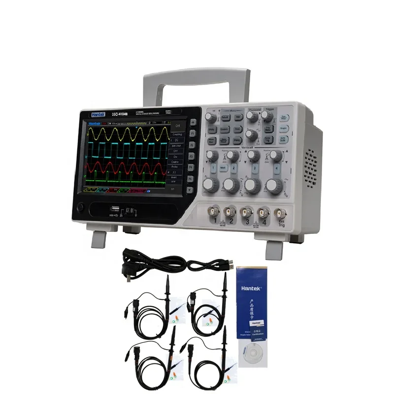 Hantek DSO4104B Digital Storage Oscilloscope 4 Channels 100MHz 1GSa/s Record Length 64K 7'' TFT LCD Bench Type Osciloscopio