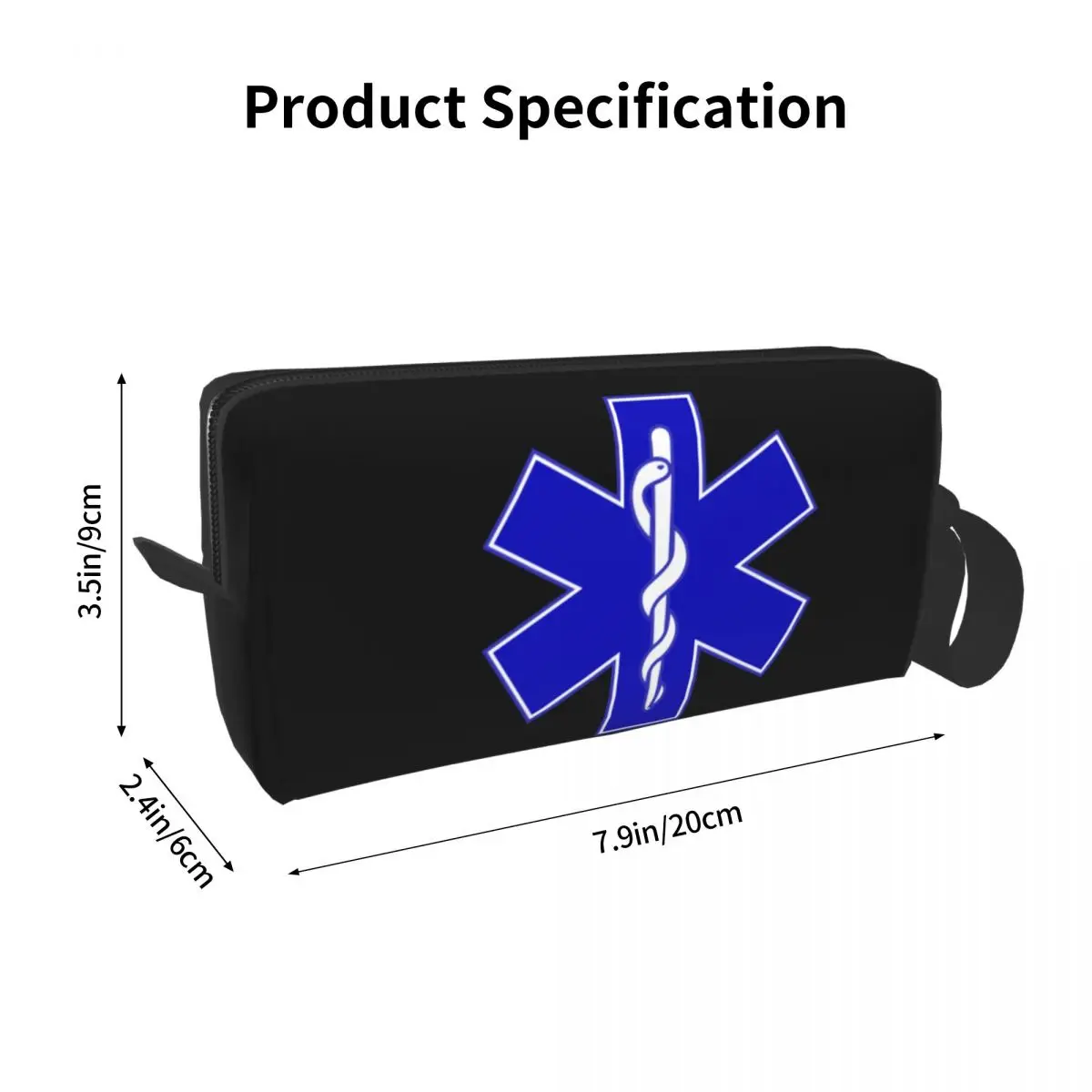 Custom Emt Star Of Life Toiletry Bag Women Paramedic Medical Makeup Cosmetic Organizer Ladies Beauty Storage Dopp Kit Box