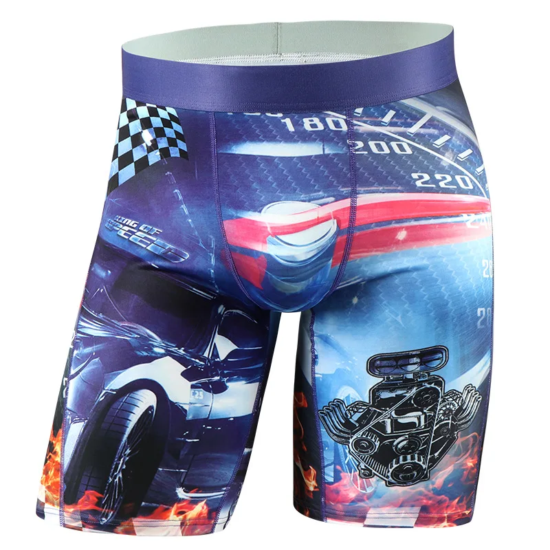 

Cross-border European and American men's underwear sports men's boxers extended printed running shorts 1306