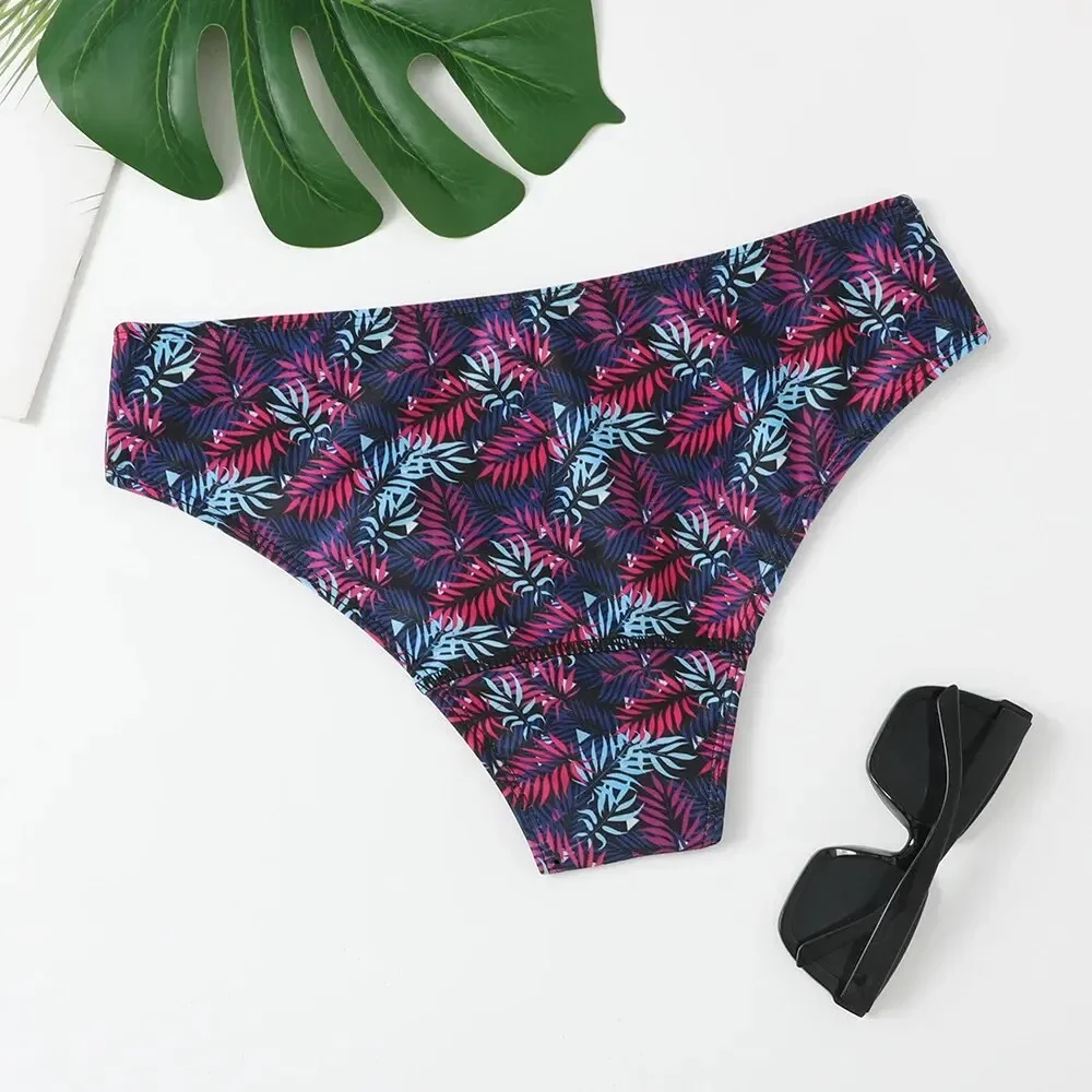 สุภาพสตรี 2024 ชุดว่ายน้ําLeafดอกไม้บิกินี่กางเกงว่ายน้ําสไตล์ใหม่เย็บกางเกงเซ็กซี่บิกินี่แฟชั่นAll-Match Trend