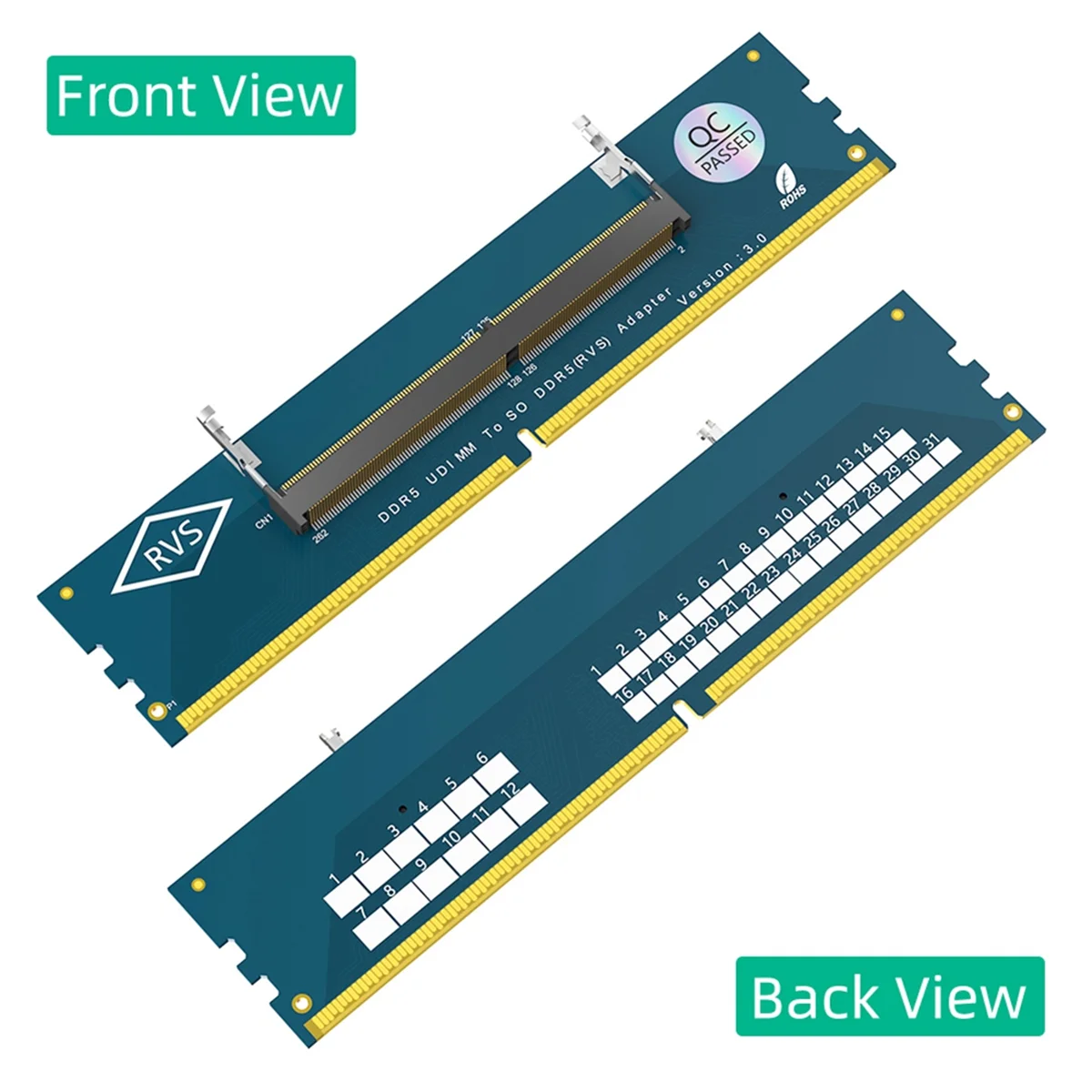 

HOT!!Laptop DDR5 RAM to SO DDR5 U-DIMM Desktop Adapter Card, Memory Tester SO DDR5 to DDR5 U-DIMM Converter