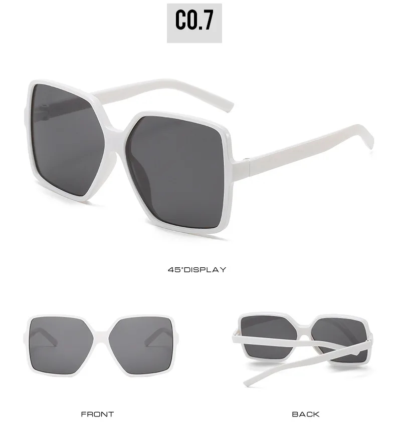 Neue Vintage-Sonnenbrille für Damen und Herren, Quadratischer Großer Rahmen, Marken-Designer Retro-Shades, Modische Sonnenbrille ﻿ für Männer – Detail 12