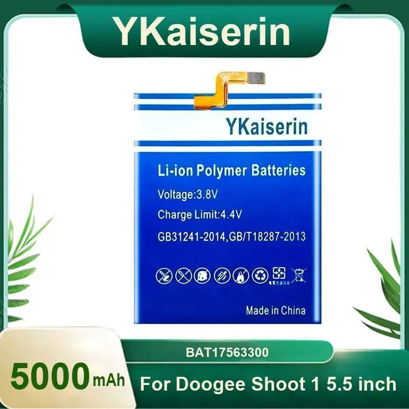 

Mobile Phone Battery For Doogee Shoot 1 5.5 Inch Long Lasting BAT17563300 5000Mah Reliable Power