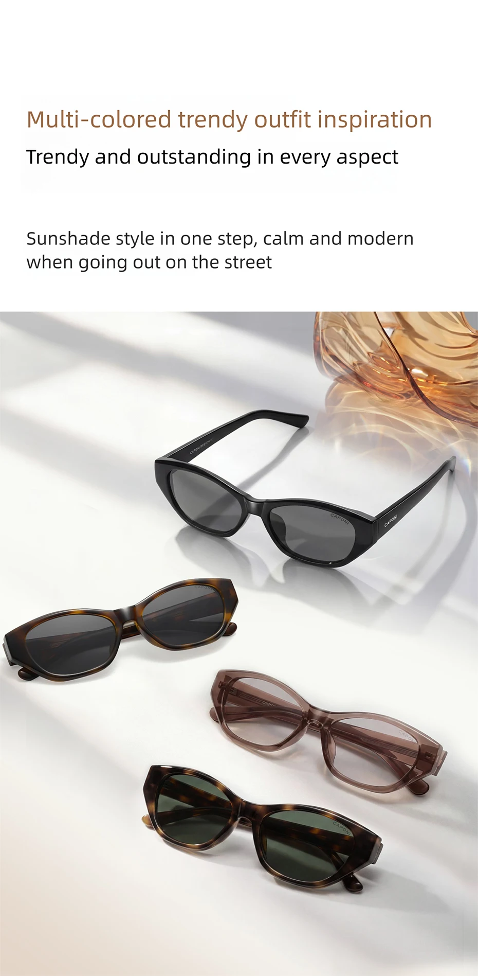 CAPONI Modische polarisierte Damen-Sonnenbrille 2026, Acetat, Outdoor, originelles Design, Brillen, UV400-Schutz, grüne Farbtöne, CP36015 – Detail 9