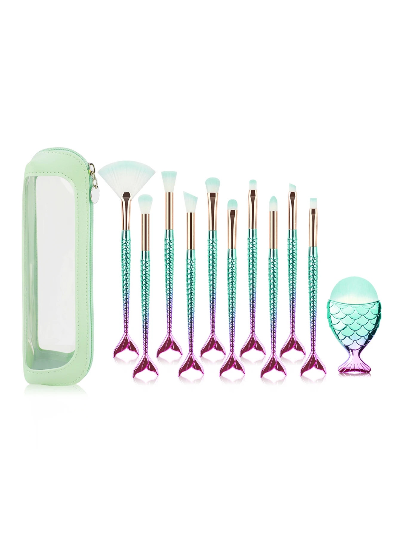 Zestaw pędzli do makijażu 11/12 szt., miękkie syntetyczne pędzle do podkładu, pudru, korektora, blendowania, pędzle do makijażu, pędzle do cieni do powiek, różu, z etui.