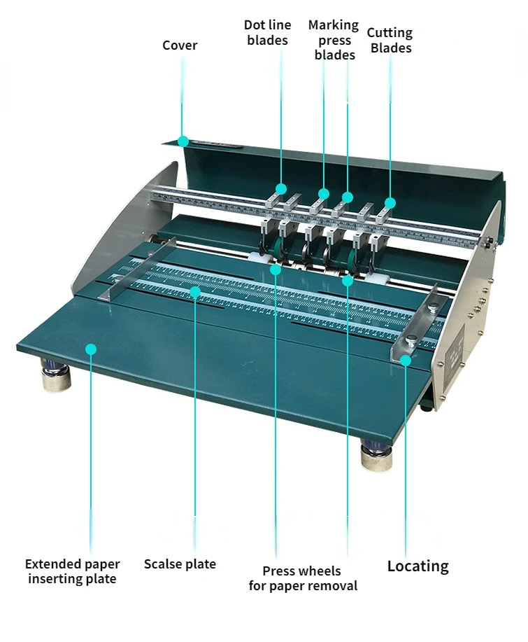 Automatic 480mm Heavy  Paper Creasing Machine with Perforating & Scoring Functions for Card/Book Folding view 6