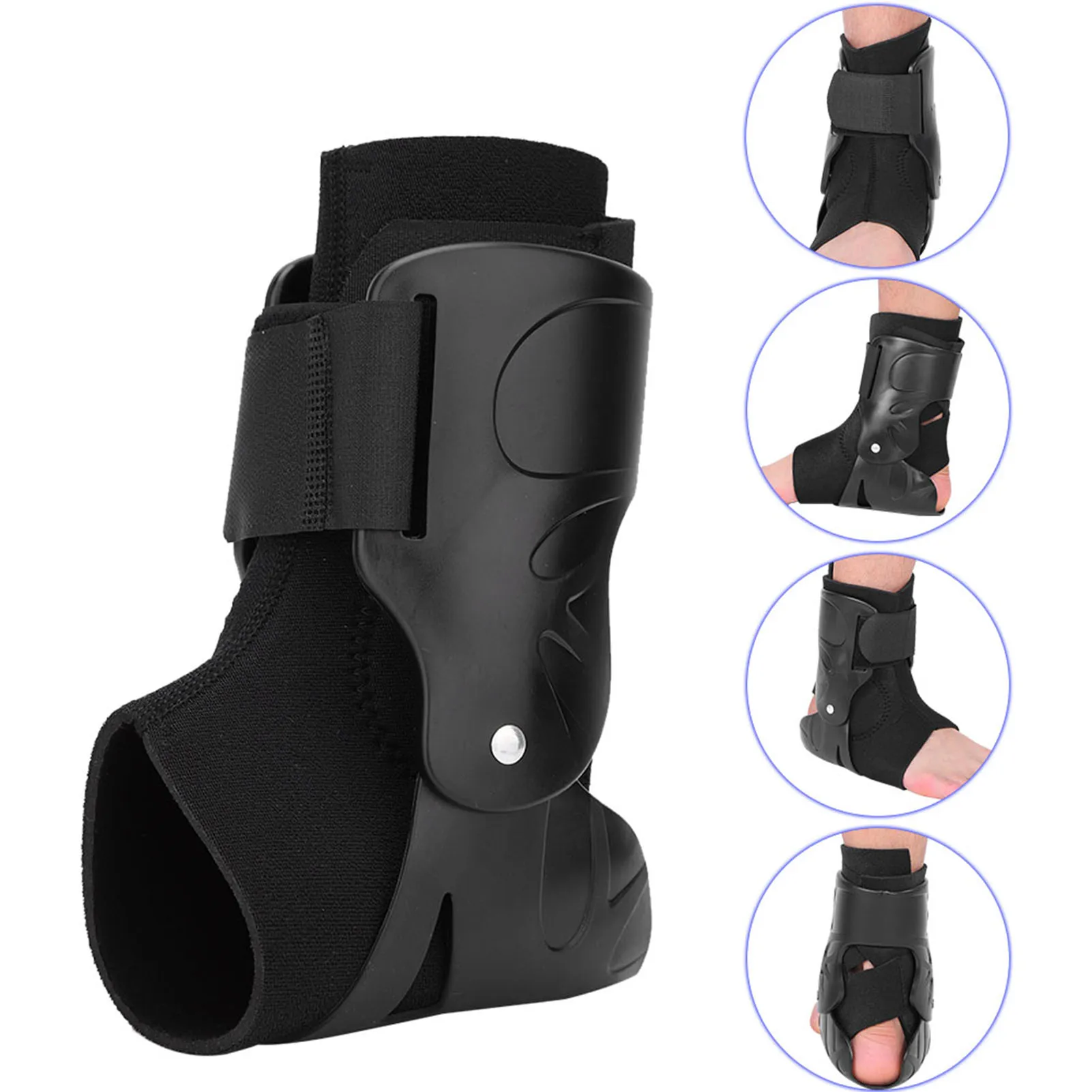 Ankle Support Brace Compression Breathable Left Right UniversalFoot Elastic Guard Strap Black