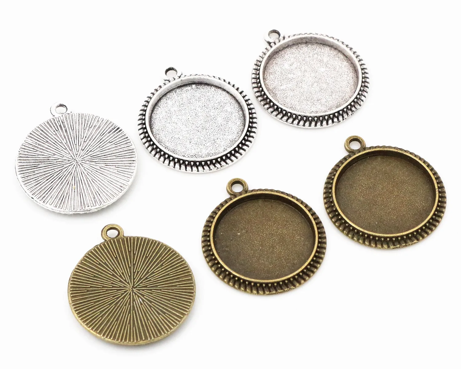 20pcs 16mm Inner Size Simple Pendant Cabochon Blank Base Setting Bezel Tray DIY Jewelry Making Accessories Findings