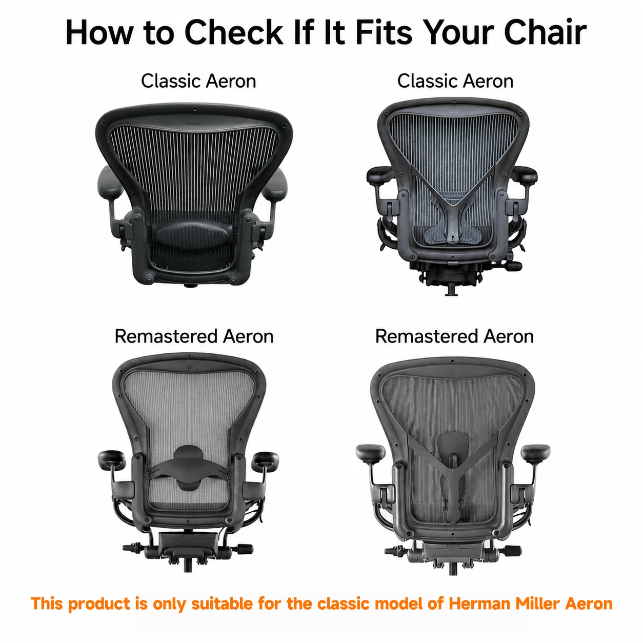 Foam Strip & Lumbar Pad Combo Set for Herman Miller Aeron Classic Chair Back Support Replacement Parts