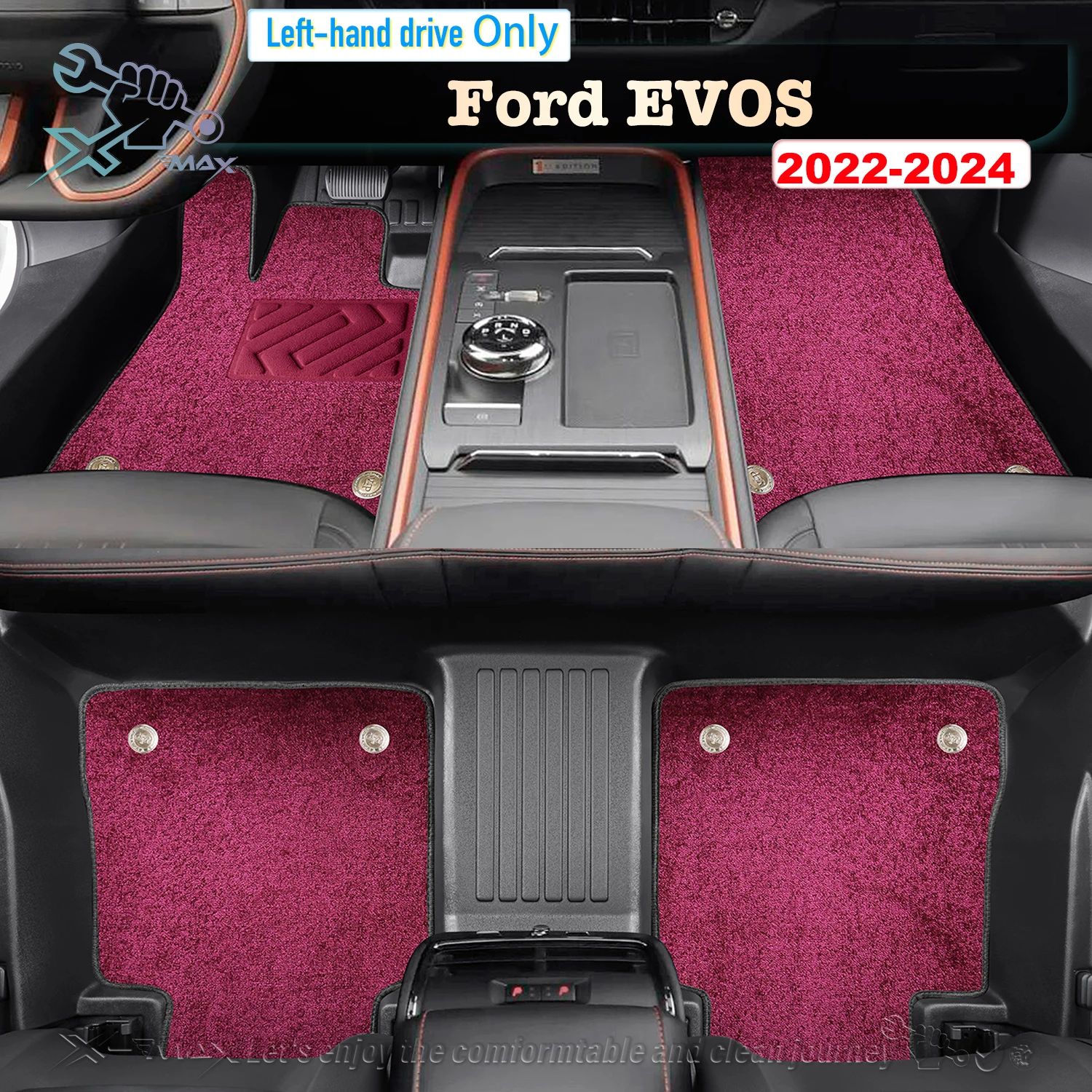 

Left-hand Drive Car Floor Mat For Ford EVOS 2022-2024 Full Surround Foot Mat Automotive Floor Mat Floor Liner Water-proof Mat