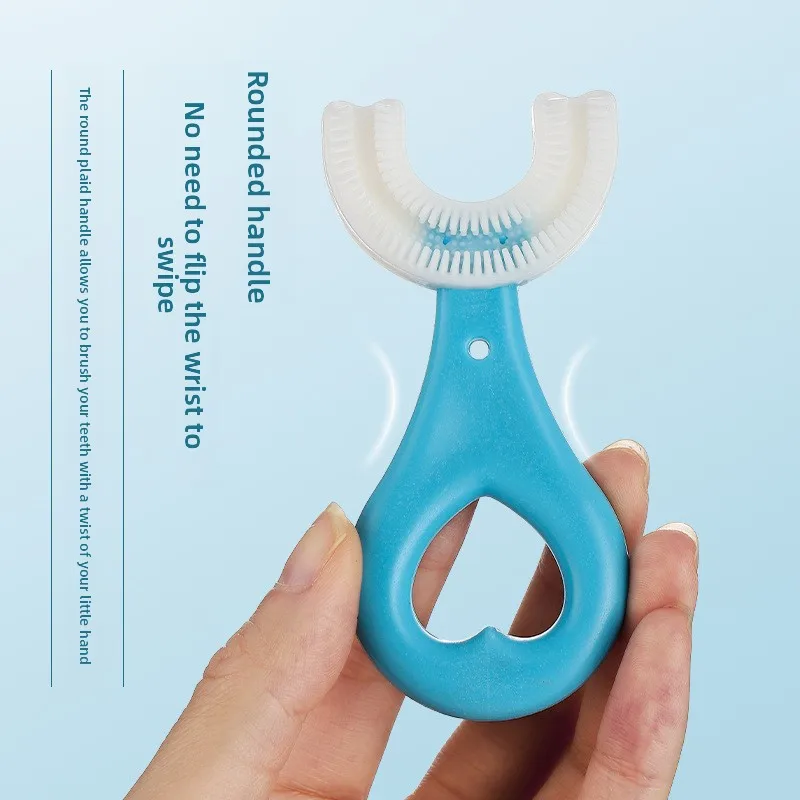 الأطفال U-شكل فرشاة الأسنان 360 درجة تنظيف الفم الاطفال فرشاة أسنان لينة مليون نانو الخشن سيليكون الطفل فنجر عضاضة