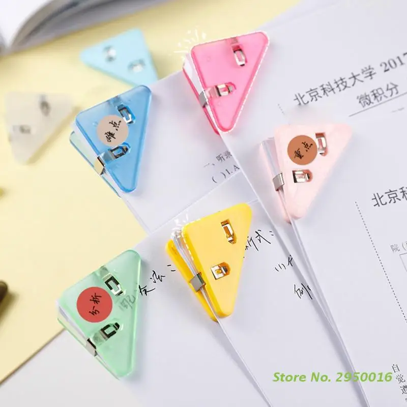 

Colorful Paper Clamp Corner Paper Clamp Book Page Mark Office File Clip Hold up 50 Sheets for Document Calender Food Bag