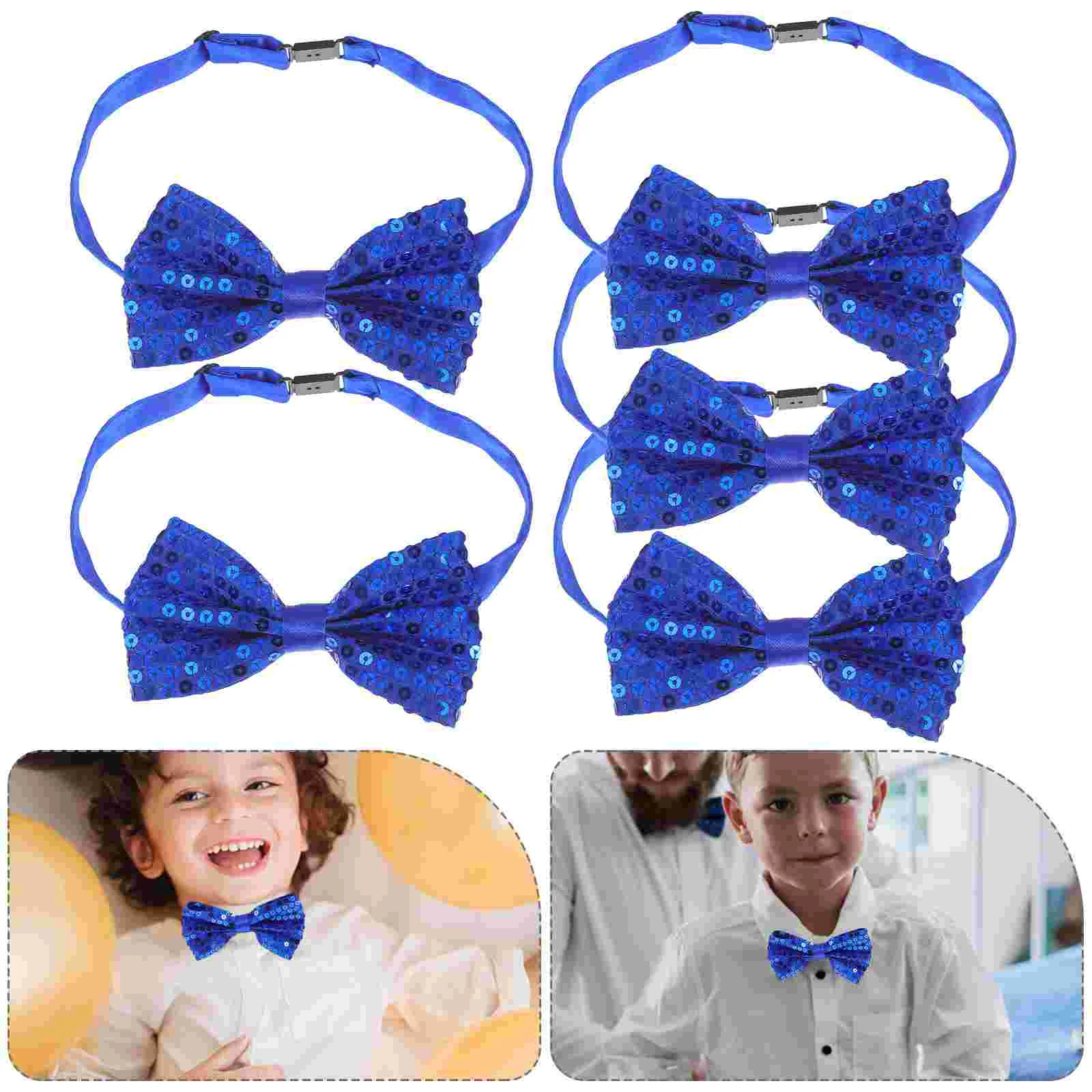 

5 Pcs Children's Sequin Bow Tie Bridesmaid Hair Ties Dress up Decorative Twist Scrunchies