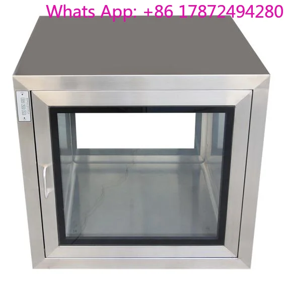 Stainless Steel 304 Clean Room Pass Box Dynamic Hospital Laboratory Transfer Cabinet with LED Light And Alarm Function