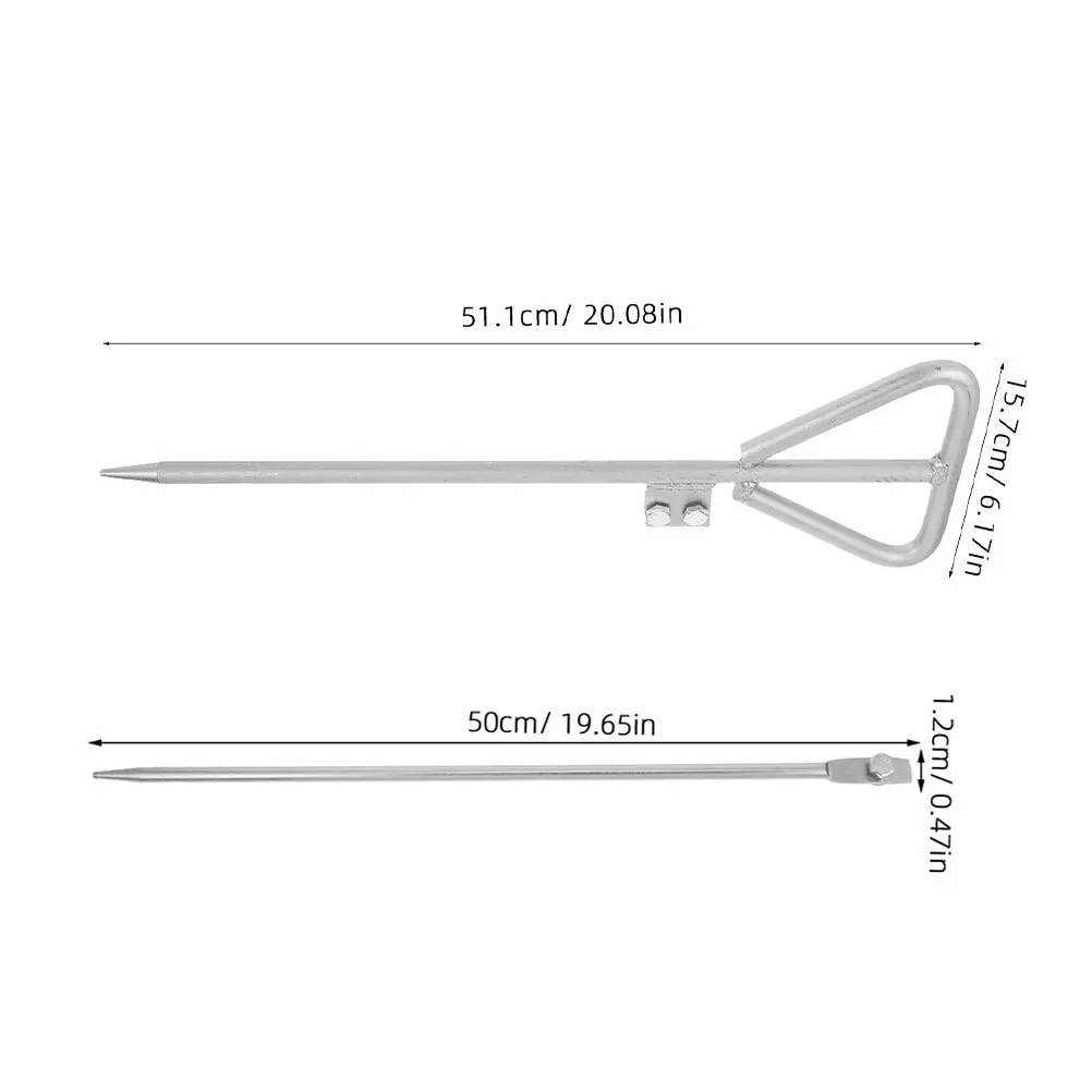 2Pcs Galvanized Iron Grounding Rod Heavy Duty Outdoor Electrical Earthing Pin for Generator Fences Antennas Reliable Stability