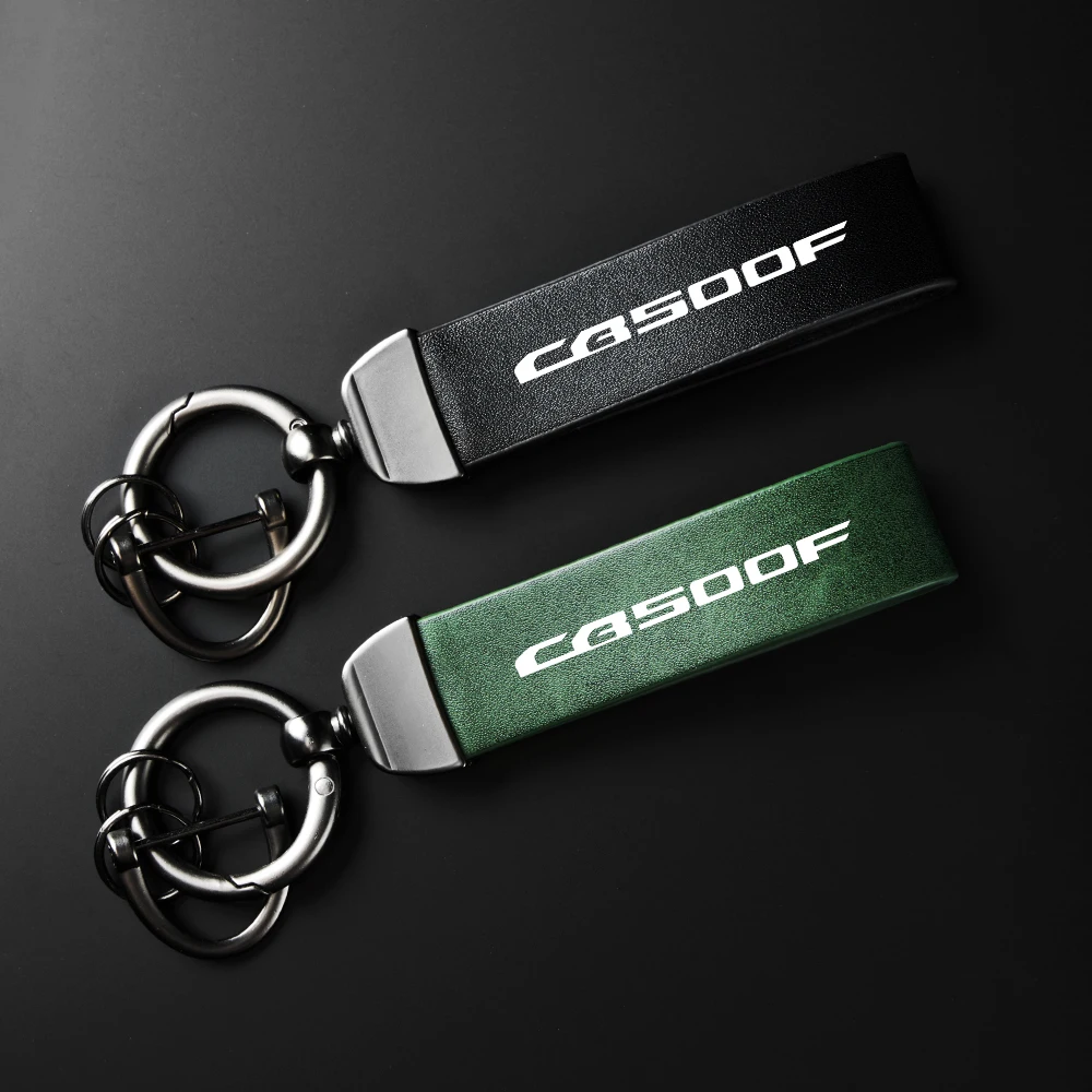 For Honda CB500X CB500F CB 500X 500F Holder Carbon Leather Keyring Motorcycle High-Grade leather Keychain Accessories LOGO