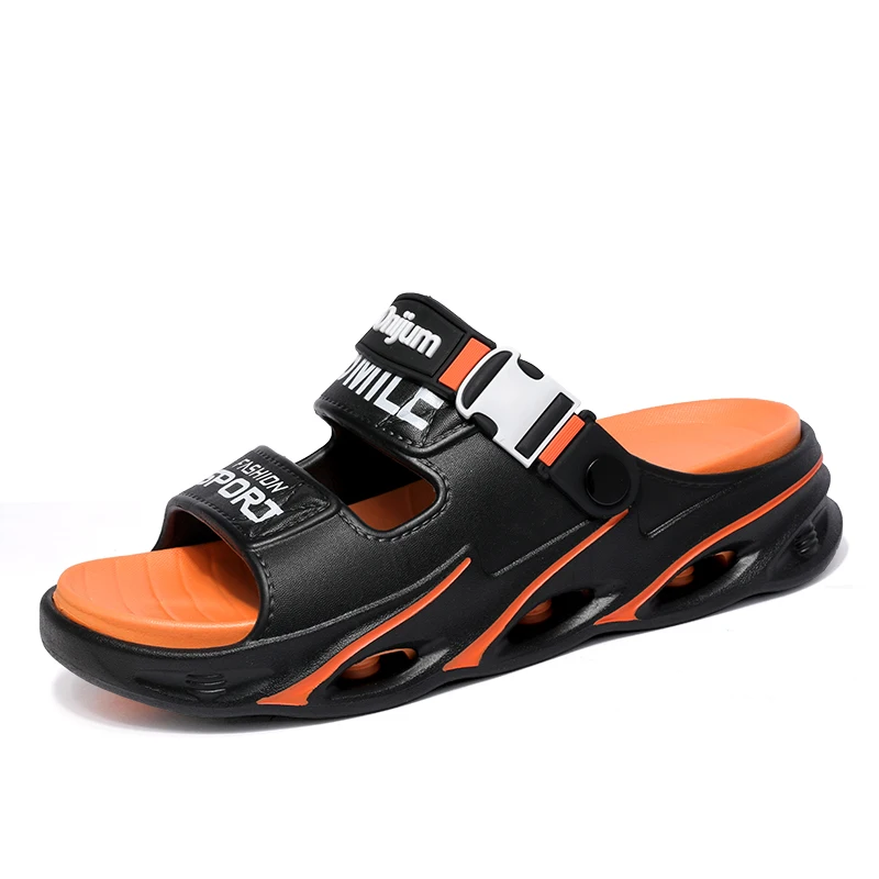 

Мужские летние пляжные сандалии, повседневные садовые сабо, уличные сандалии с широким носком для женщин, нескользящие домашние тапочки для душа