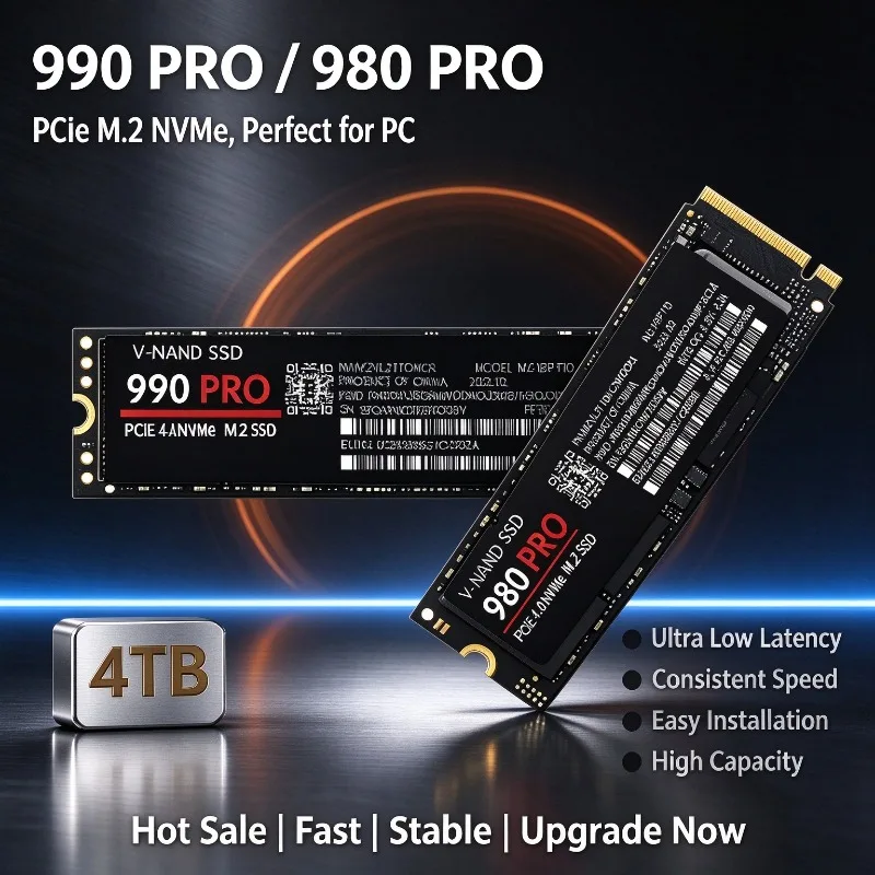 New 980Pro 990Pro High Speed M2 NVMe PCIe4 SSD1TB Solid State Drive Internal Storage Upgrade For Mac Desktop Laptop