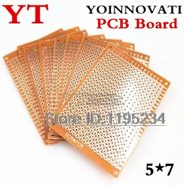5pcs/lot 5*7cm pcb Prototype Paper Copper PCB 5*7 Universal Experiment Matrix Circuit Board 5x7cm
