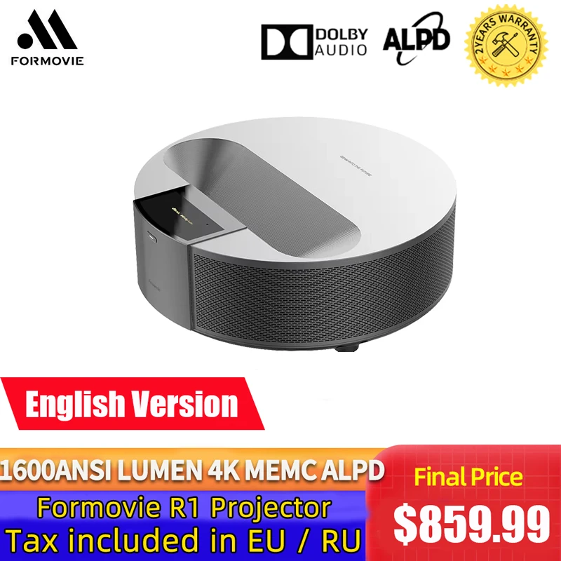 Formovie Fengmi R1 Ultra Short Thorw Laser Projector 1600ANSI Lumen Global ALPD Full HD Beamer Portable Home Theater Projectors