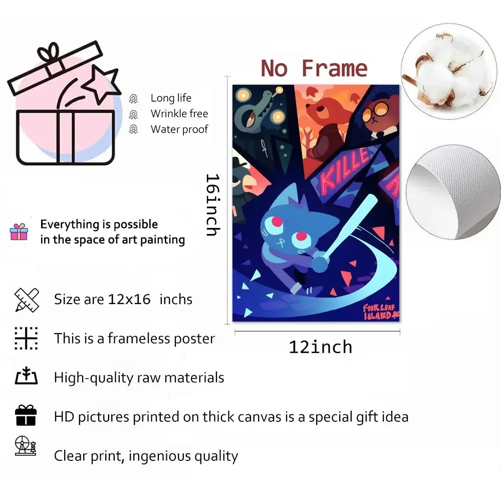Game Coming Of Age Narrative Night In The Woods Painting Calligraphy Canvas Wall Art Mural Living Room Canvas Decor Gifts