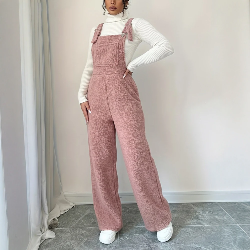 

Loose Fit Round Neck Jumpsuit Spring Dress Autumn Casual Style Women's All-Match Pantsスーツ Casual Jumpsuit
