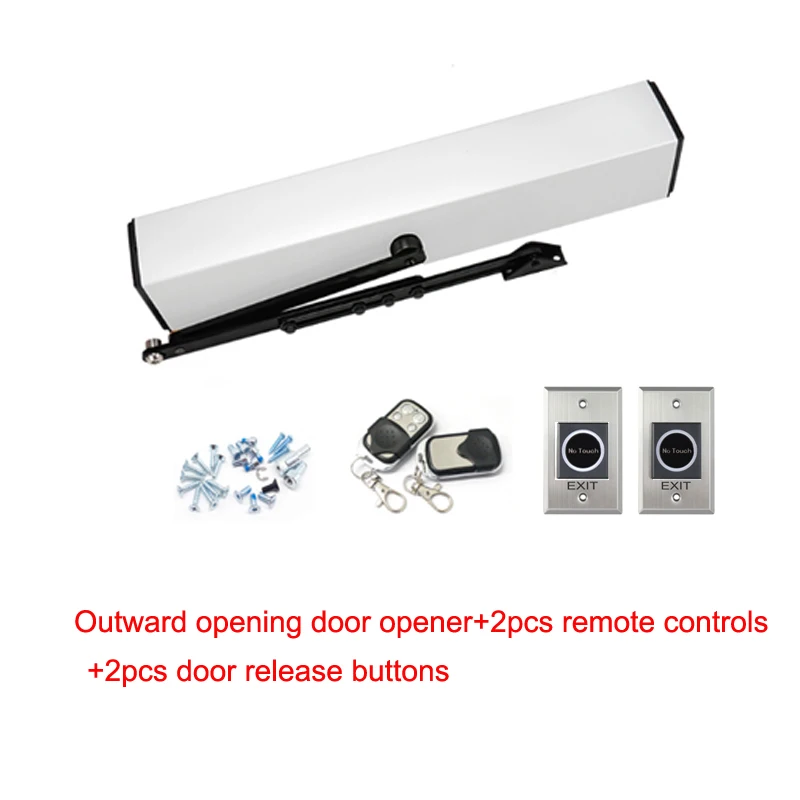 2 Remote controls Automatic system swing door opener gate opener closer operator motor for home Office Supermarket door