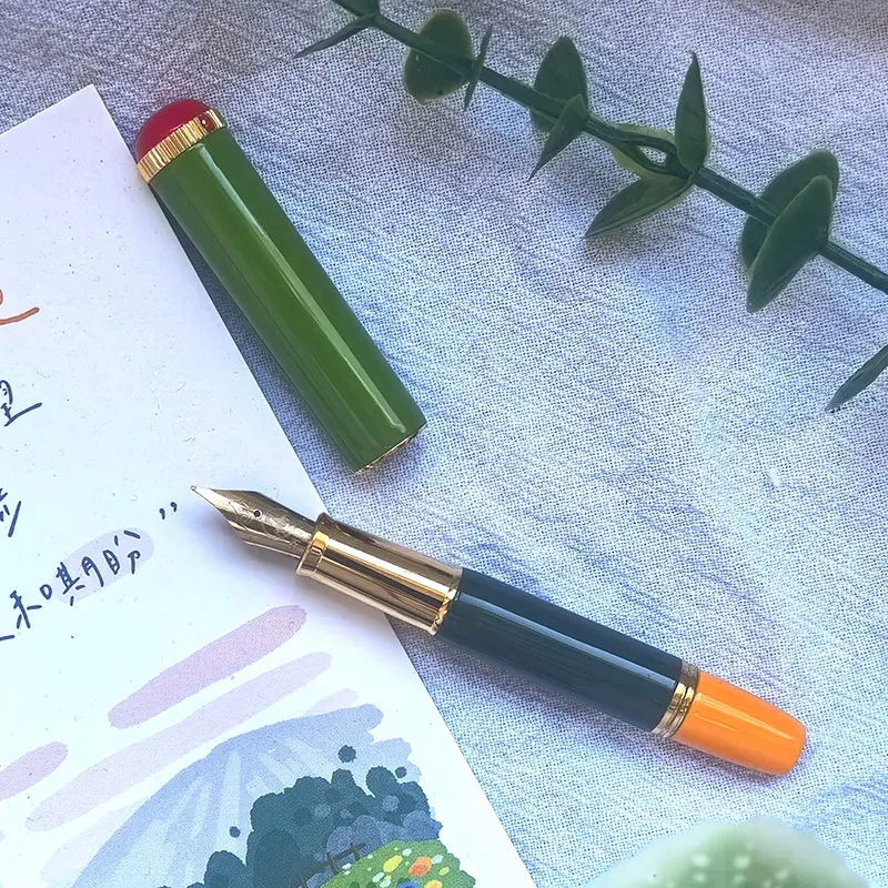Limited Green Hoohill Pico Exquisite Beautiful Mini Cute Short Metal Fountain Pen EF/F/M Nib Writing Business Stationery Gift