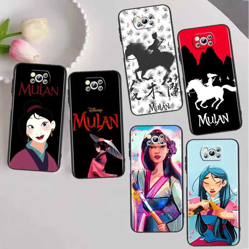 

Girl Mulan Cool For Xiaomi Poco X5 X3 Pro X4 F4 F3 GT M5 M5s M4 M3 C55 C50 C40 5G Black Phone Case Cover