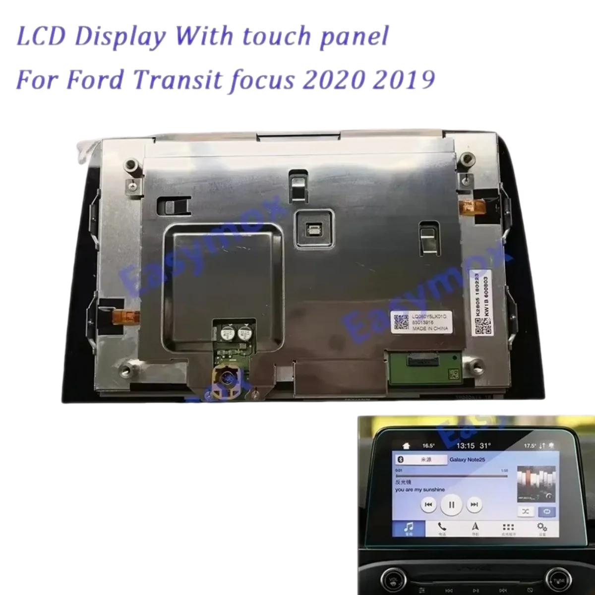 LQ080Y5LX01D Car LCD Display with Touch Screen for Ford Transit focus Fiesta Escape PUMA 2018-2024 Repair